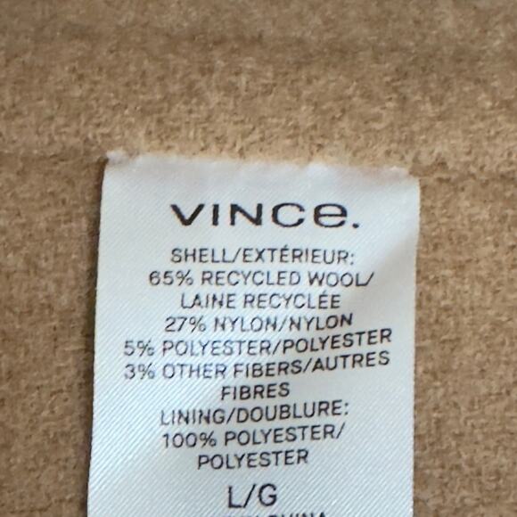 NWT $995 VINCE Double Breasted Notch Collar Wool Blend Soft Coat Size Large - Picture 9 of 11